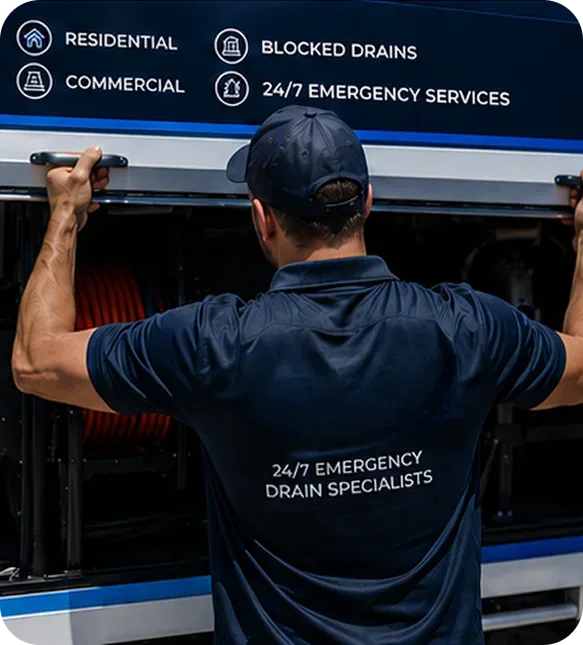 A licensed Box Hill plumber at the service van